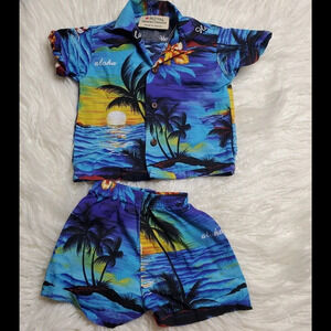 Royal Hawaiian Creations Baby Shirt & Short Set